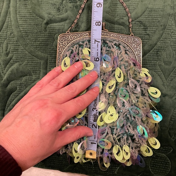 Y2K green beaded purse - Picture 3 of 8